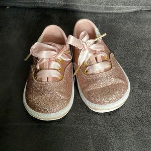 Kate Spade X Keds Rose Gold Sparkly Sneaker - Toddler size 3) EUC)
